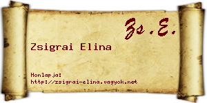 Zsigrai Elina névjegykártya