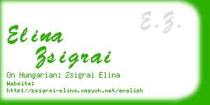 elina zsigrai business card